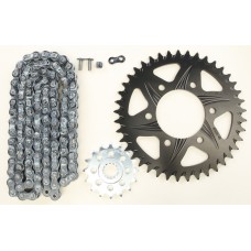 SPROCKET/CHAIN KIT STL/ALU 16/41T BLK RX3 520-110L BLK