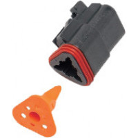3-WIRE BLACK DEUTSCH PLUG & WDGLCK HD# 72113-94BK 3-WIRE BLACK DEUTSCH PLUG & WDGLCK HD# 72113-94BK
