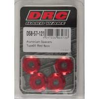 ALUMINUM SPACERS TYPE 1 RED M6X12MM 4/PK