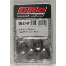 ALUMINUM SPACERS TYPE 11 TITANIUM M6X12MM 4/PK