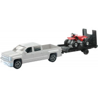 REPLICA 1:43 TRUCK/TRAILER/ATV CHEVY WHITE/ATV RED