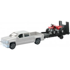 REPLICA 1:43 TRUCK/TRAILER/ATV CHEVY WHITE/ATV RED
