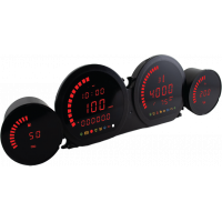 4 PIECE RED LED GAUGES `14-22 FLHT FLHX FLTR