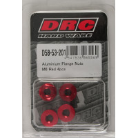 ALUMINUM FLANGE NUTS RED M6X12MM 4/PK