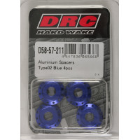 ALUMINUM SPACERS TYPE 2 BLUE M6X12MM 4/PK