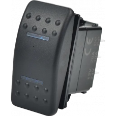 LIGHTED ROCKER 3 POSITION SWITCH BLUE