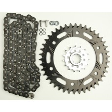 SPROCKET/CHAIN KIT STL/ALU 15/42T BLK RX3 520-106L BLK