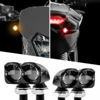 MINI LED TURN SIGNAL BLK KIT FRONT & REAR AMBER/RED