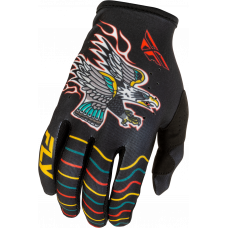 YOUTH LITE AMERICANA GLOVES BLACK/RED/GOLD YL