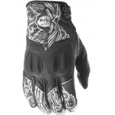 WOMEN'S VIXEN GLOVES BLACK/WHITE LACE 2X