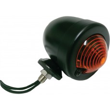 BULLET MARKER LIGHT BLACK AMBER LENS DUAL FILAMENT