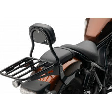 MINI ROUND SISSY BAR W/PAD BLACK HON REBEL 1100