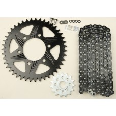 SPROCKET/CHAIN KIT STL/ALU 15/43T BLK RX3 520-112L BLK
