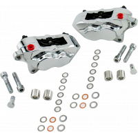 4 PIST FRONT DUAL CALIPER KIT CHROME 00-UP W/ 11.5