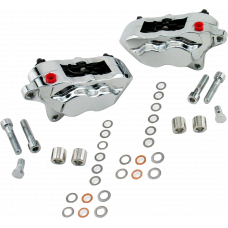 4 PIST FRONT DUAL CALIPER KIT CHROME 00-UP W/ 11.5