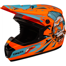 YOUTH MX-46Y UNSTABLE HELMET HI VIS ORANGE/BLUE YL