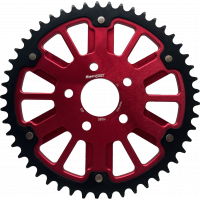 STEALTH 53T REAR SPROCKET RED ALUM CAR  BLK STEEL TEETH