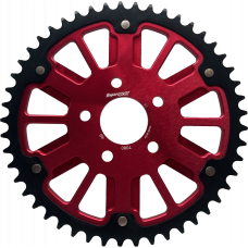 STEALTH 49T REAR SPROCKET RED ALUM CAR  BLK STEEL TEETH