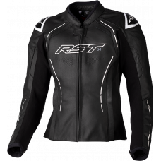 LADIES S1 CE JACKET BLACK/WHITE LEATHER XS