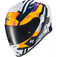 EXO-R1 AIR FULL FACE HELMET CARBON RASTOR OR/WHT/BLUE 2X