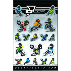 KIDS CHARICATURE DECAL SHEET 4 MIL