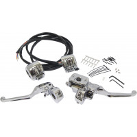COMP H/BAR CNTRLS 9/16 M/CYL W/SWITCHES CHROME 96-06
