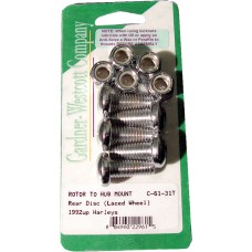 REAR BRAKE ROTOR TORX TORX BUTTONHEAD 92-UP LACED