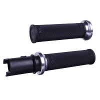 LOCK-ON RUFFIAN GRIPS BLACK/SILVER CVO `23-24