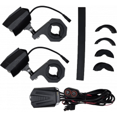 DUAL SWITCHBACK LED LIGHTS BLACK WIRED REMOTE PR