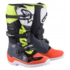 TECH 7S BOOTS DARK GREY/ RED FLUO/YELLOW FLUO SZ 02