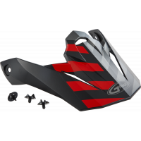 VISOR W/SCREWS FAME MX-86 MATTE BLACK/RED/SILVER