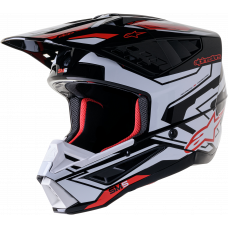S-M5 ACTION 2 HELMET BLK/WHT/BRT RD GLOSSY 2X