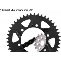 SPROCKET/CHAIN KIT STL/ALU 15/45T BLK SX3 520-108L BLK