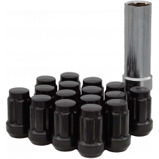 12MMX1.50 LOCK STYLE LUG NUTS BLACK W/KEY 16/PK