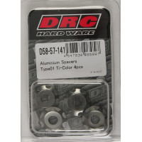 ALUMINUM SPACERS TYPE 1 TITANIUM M6X12MM 4/PK