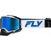 ZONE ELITE SNW GOGGLE WHT/BLUE W/DRK BLU MIR/PLRZD SMOKE LENS