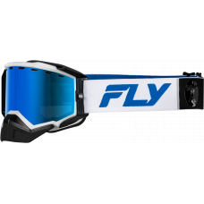 ZONE ELITE SNW GOGGLE WHT/BLUE W/DRK BLU MIR/PLRZD SMOKE LENS