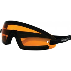 WRAP AROUND SUNGLASSES BLACK W/AMBER LENS