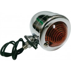 BULLET MARKER LIGHT CHROME AMBER LENS DUAL FILAMENT