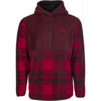 FLY HALF ZIP PULLOVER HOODIE RED PLAID 2X