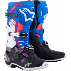 TECH 10 SUPERVENTED BOOTS BLK/ENAMEL BLU/PUR/WHT SZ 10
