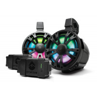 EXTRMTOWER 2-PK 8  SPKR 2 AMP SPEAKERS + 2 BATTERIES BLK