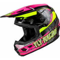 YOUTH KINETIC SCORCHED HELMET NEON PINK/HI-VIS/BLACK YL