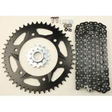 SPROCKET/CHAIN KIT STL/ALU 15/48T BLK RX3 520-108L BLK