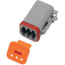6-WIRE GREY DEUTSCH PLUG & WDGLCK HD# 72136-94GY