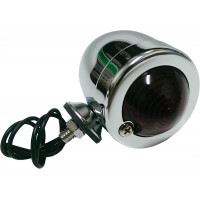 BULLET MARKER LIGHT CHROME RED LENS SINGLE FILAMENT