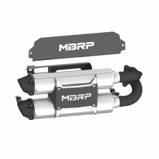 DUAL STACKED SLIP-ON SYSTEM W/ PERFORMANCE MUFFLER BLK TIP