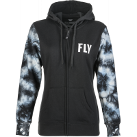 WOMEN'S FLY TIE-DYE ZIP UP HOODIE BLACK/GREY 2X