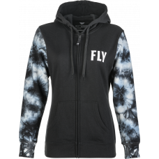 WOMEN'S FLY TIE-DYE ZIP UP HOODIE BLACK/GREY 2X
