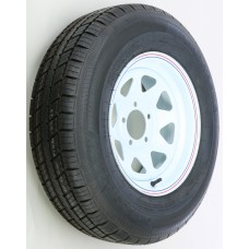 TRAILER TIRE AND WHEEL ASSEMBLY WHITE